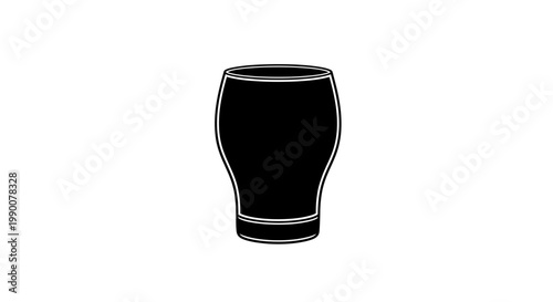 Black beer glass silhouette vector illustration isolated on white