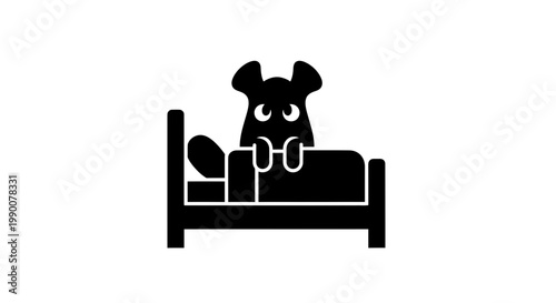 Monster under the bed silhouette icon representing childhood fear
