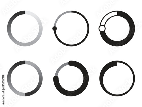 Cuadro en lienzo Minimal Circular Loader Progress Icons