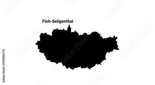 Floh-Seligenthal Germany map silhouette illustration