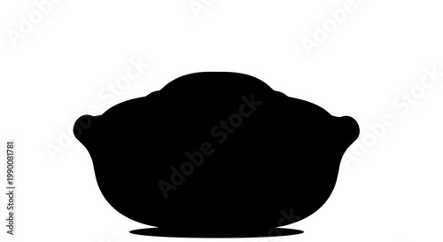 Black silhouette of a kitchen bowl or casserole dish
