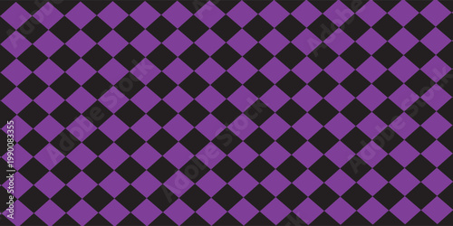 Purple and Black Harlequin Diamond Checkerboard Pattern Background