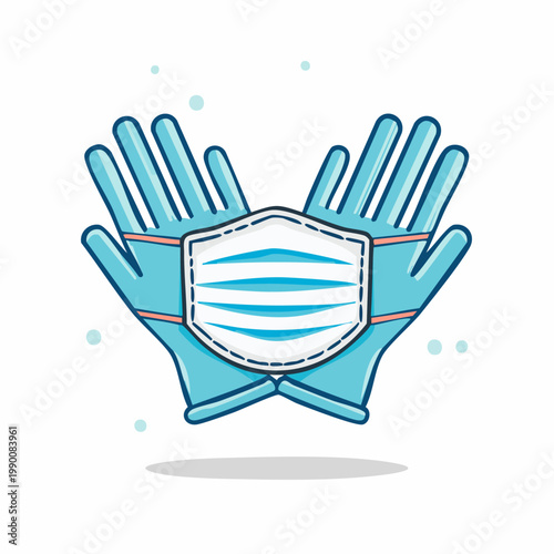 Medical Gloves and Face Mask for Protection Against Viruses.