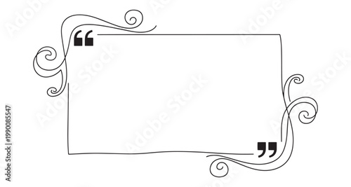 Decorative quote box frame with elegant swirls and flourishes