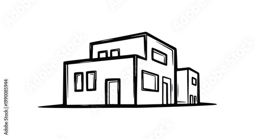 Minimalist modern apartment building block