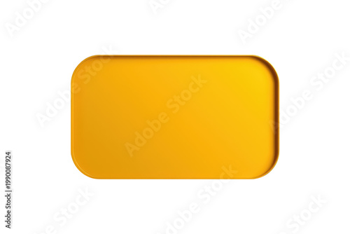 Free Download Yellow 3d blank rounded rectangle frame concept with glowing border, empty minimalist notification box template - GFXLoad