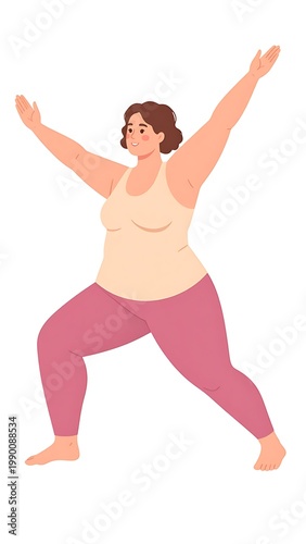 A cartoon woman in a yoga pose