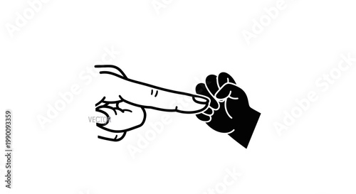 Black and White Hand Gesture Fist Bump Illustration