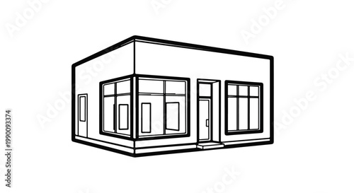 Contemporary glass corner office building