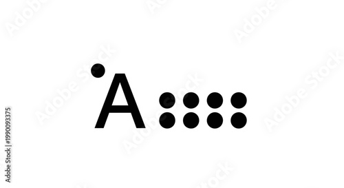 Minimalist Black Letter A with Dotted Design on White
