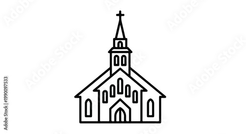 Christian church building with cross tower