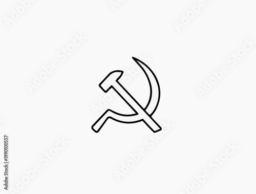 Sickle and hammer symbol on a white background