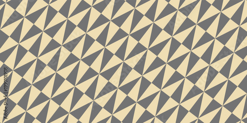 Geometric pattern with triangles. Seamless abstract background. Gray and golden pattern