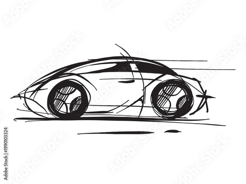 Car sketch. Car concept. Vector auto