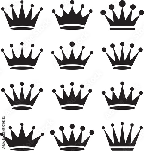 Crown pattern set for repeat backgrounds