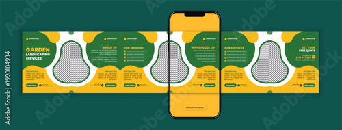 Modern Lawn Care and Gardening Services Social Media Carousel Template