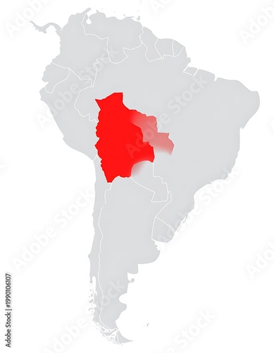 A map of South America with a highlighted region