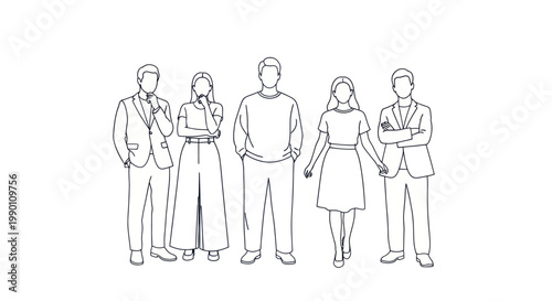 Group of diverse people standing together.