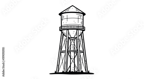 Industrial water tower steel tower structure