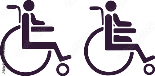 Person in wheelchair icon, accessibility symbol, disability awareness, vector graphic.