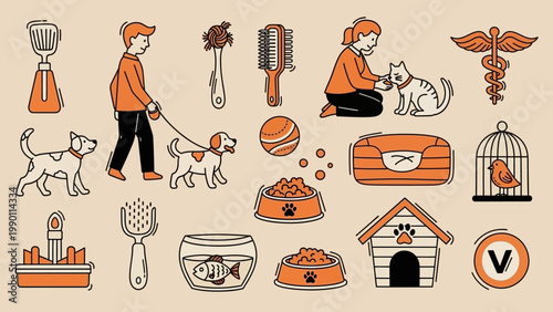 Collection of Pet Care Essentials and Animal Companions.