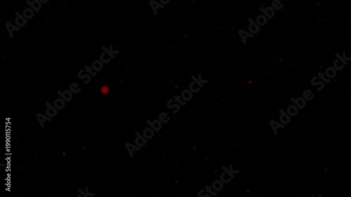 Dark space background with subtle red glowing particles and soft starfield motion, minimal cosmic animation with floating light dots and deep atmospheric visual texture