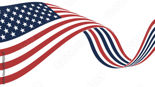 American national flag template for holiday greeting cards, posters, and celebration background design projects.