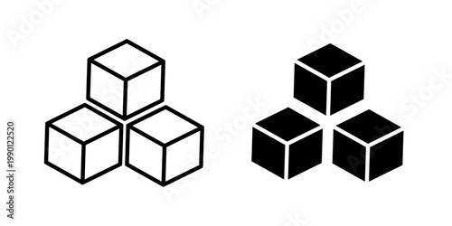 Inventory iconInventory icon in solid fill style, displayed on a white background in black color. Represents stock management, warehouse items, product storage, and supply tracking. Ideal for logistic