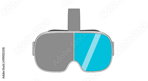 Virtual reality headset with blue lens.