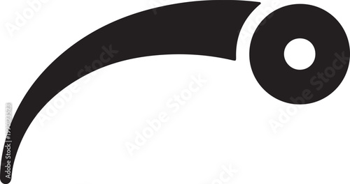 Circular Object Trajectory Arc Motion Path Vector Graphic Isolated on White Background