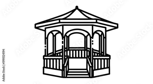 Public park gazebo pavilion structure icon