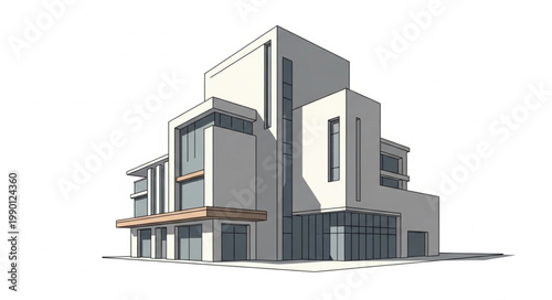 Modern Commercial Building Exterior Design Architecture.