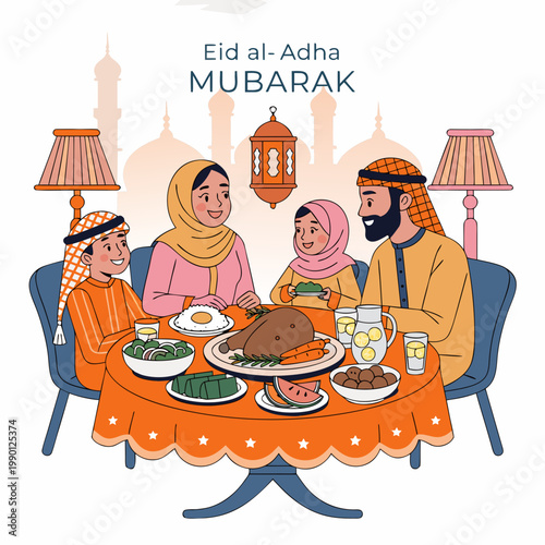 family eating eid food