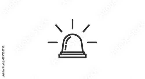 Simple line icon of a police siren.