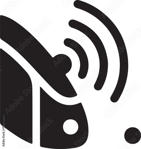 Wireless Router emitting signal waves close-up detail abstract connectivity concept vector illustration