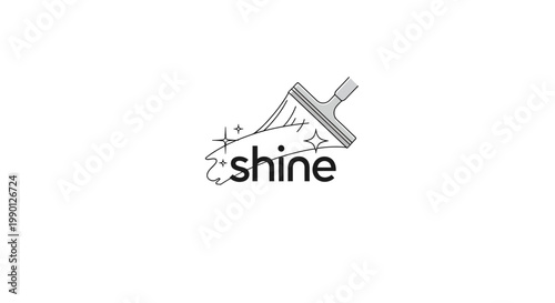 Shine cleaning service logo design.