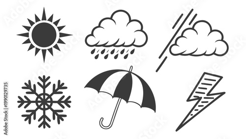 Set of weather icons collection symbols