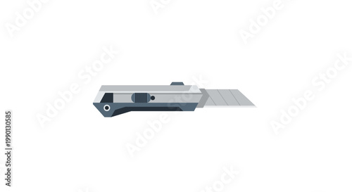 Bild auf Leinwand Close-up of a retractable utility knife with a sharp blade extended