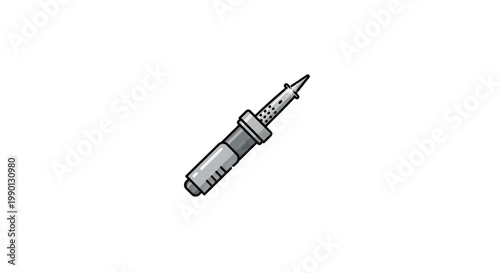Close-up of a medical syringe with a needle against white background last 2026.
