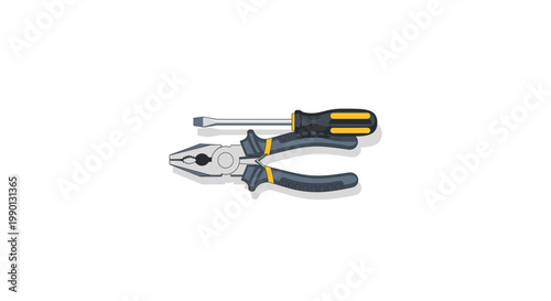 Set of essential hand tools including screwdriver and pliers isolated on white background last 2026.