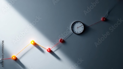 A conceptual image of time tracking the growth of a business