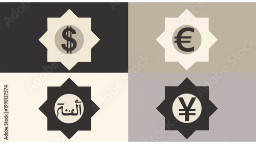 Global Currency Symbols - Financial Exchange & International Business Icons