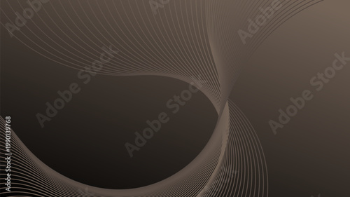 Abstract brown lines template on dark background.