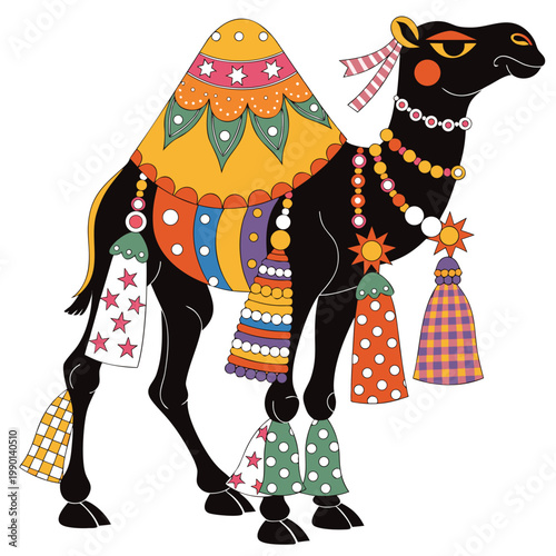 vector illustration of a camel art