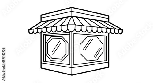 Traditional store building with awning facade