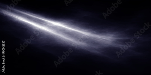 A celestial blue night sky features bright stars and a glowing moon amidst dark storm clouds and a sunlit horizon with a smoky texture