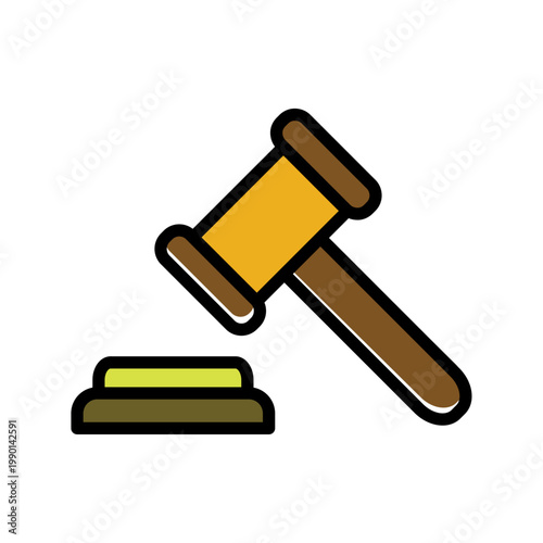 Gavel and sound block icon symbol.