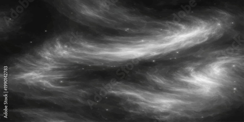 Dramatic abstract space background featuring dark stormy clouds and a blue celestial sky with a light overcast cloudscape under a gray heaven
