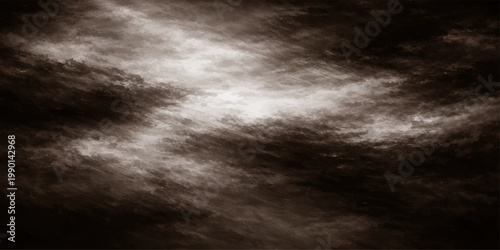 Dark stormy sky with black and white cloudscape texture creates an abstract nature backdrop of wind and rain over a moody sea