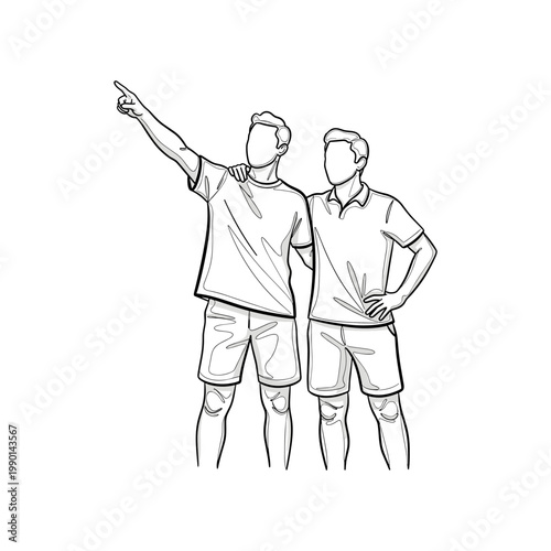 Two sports referees discussing game strategy in competitive match environment